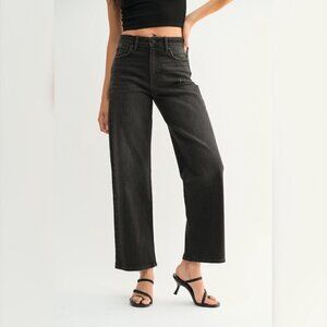 1 LEFT!! JBD WASHED BLACK HIGH RISE VINTAGE STRAIGHT DENIM JEANS